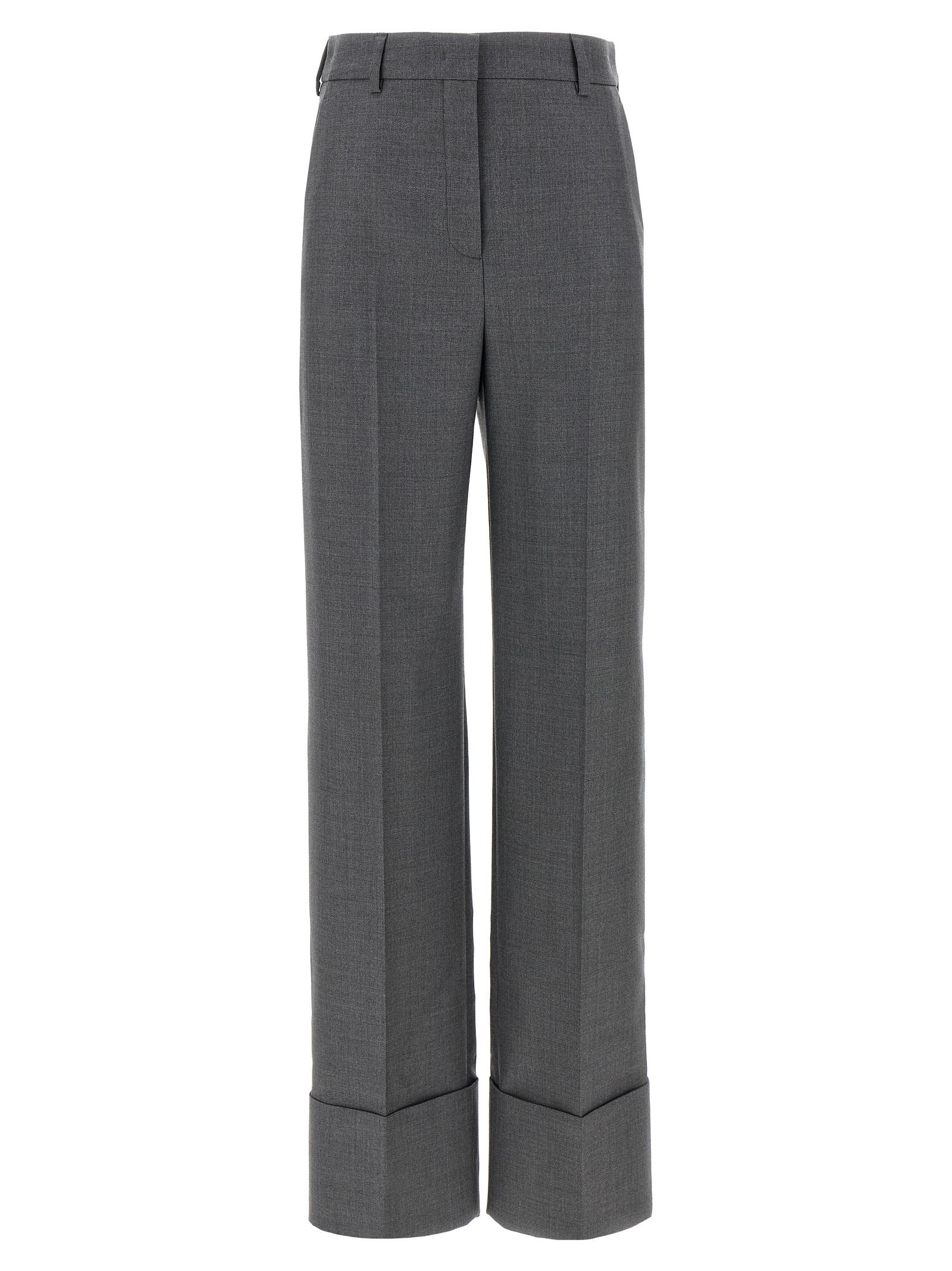 valentino garavani wool pants gray virgin - women