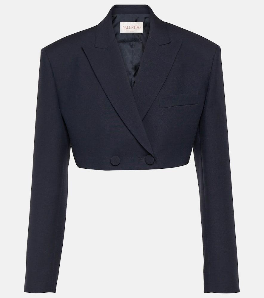 valentino giacca crêpe couture cropped blazer