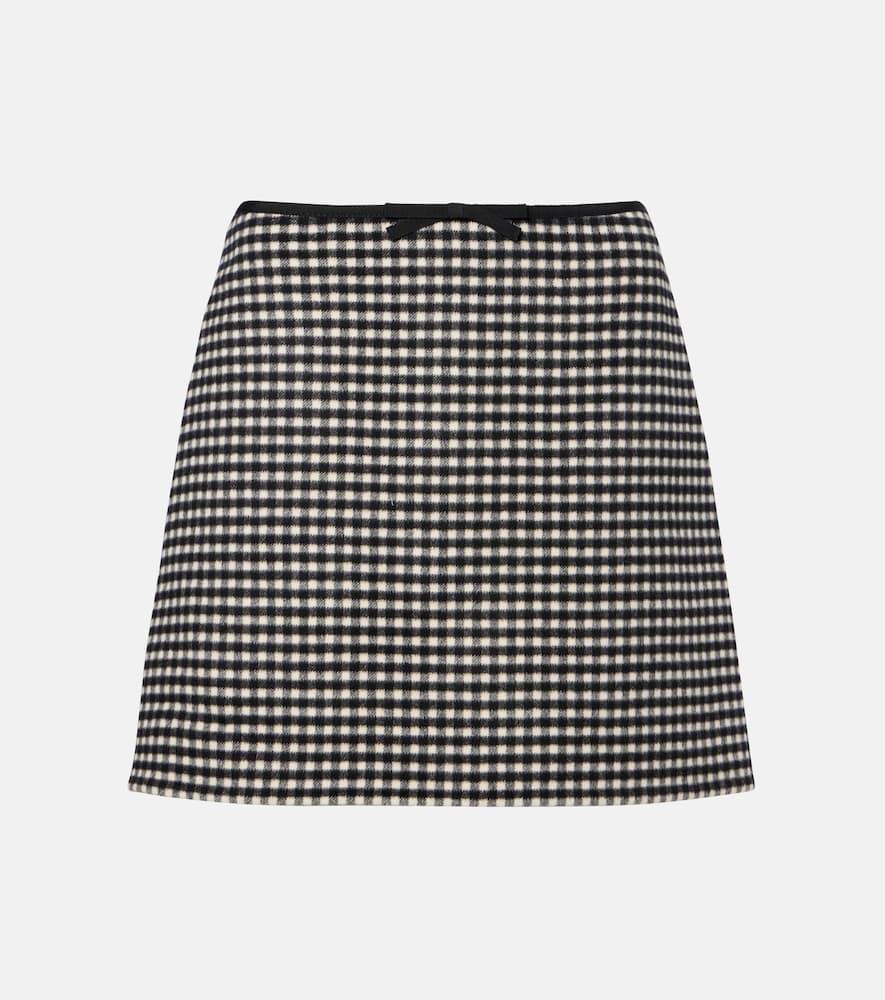 valentino gingham wool and cashmere miniskirt