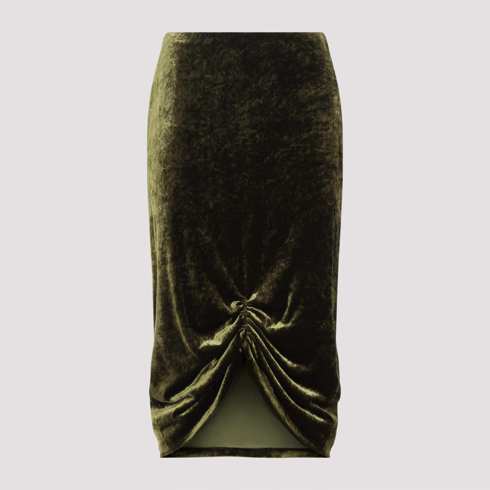 valentino gonna green viscosilk silk elastane skirt - women