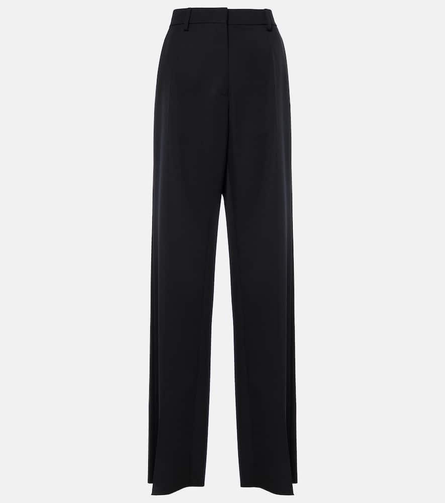 valentino grisaille virgin wool straight pants