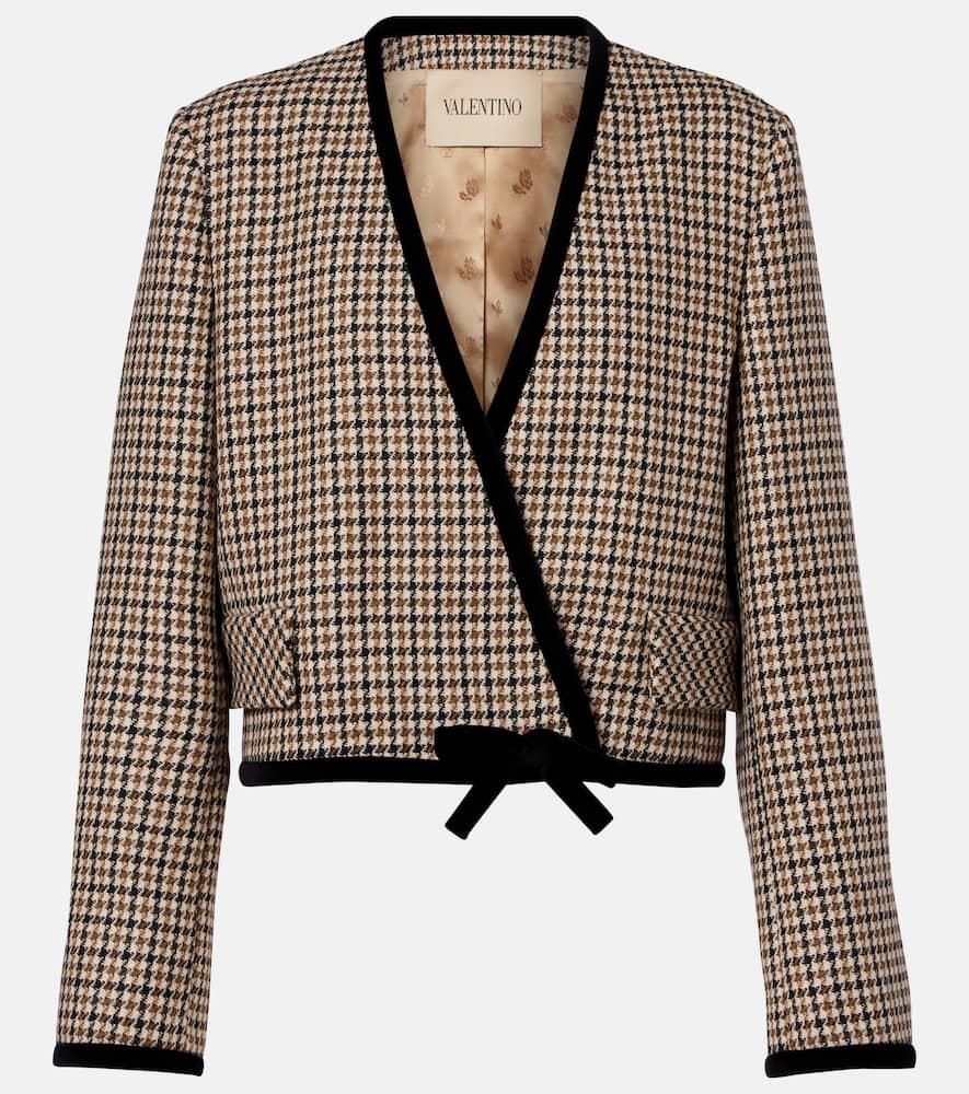 valentino houndstooth virgin wool jacket