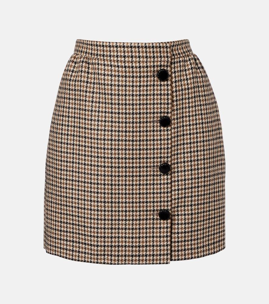 valentino houndstooth virgin wool miniskirt