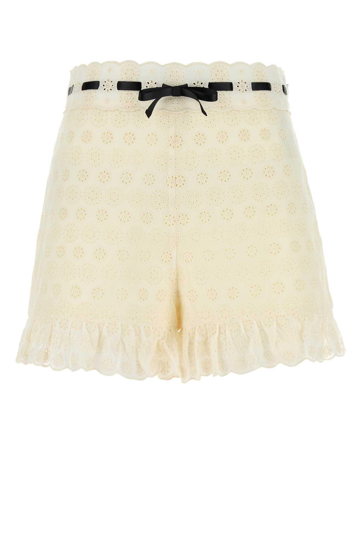 valentino ivory lace shorts