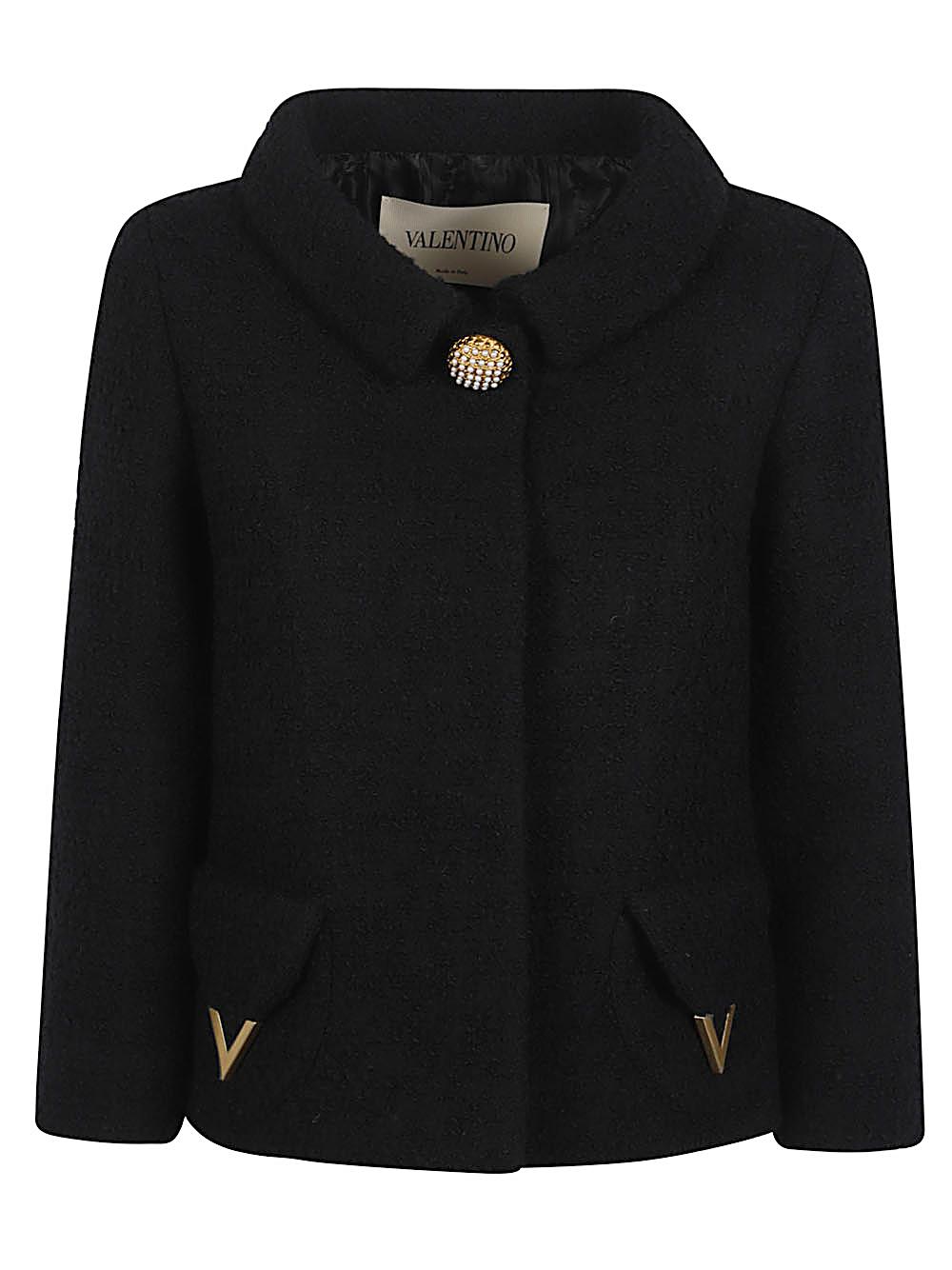 valentino jackets black polyamide virgin wool - women