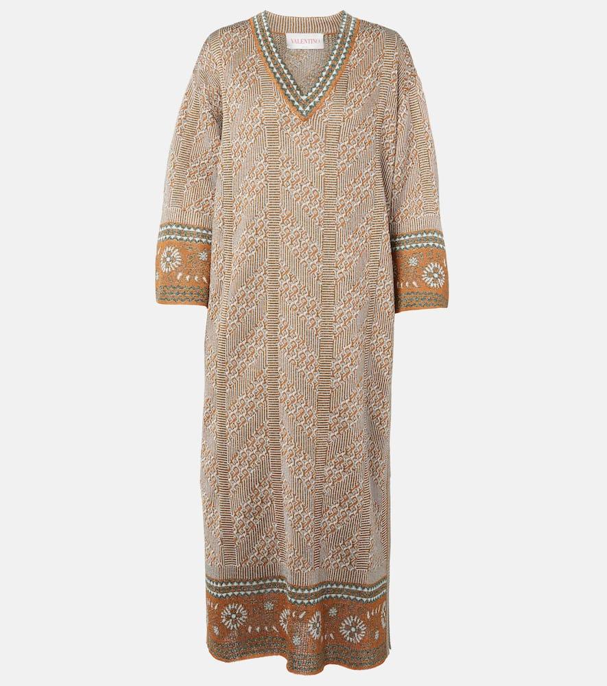 valentino jacquard lamé maxi dress