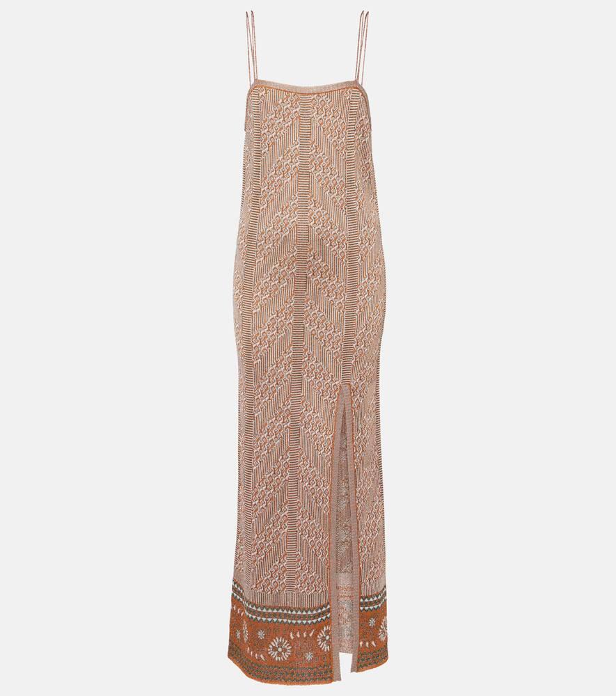valentino jacquard lamé maxi dress