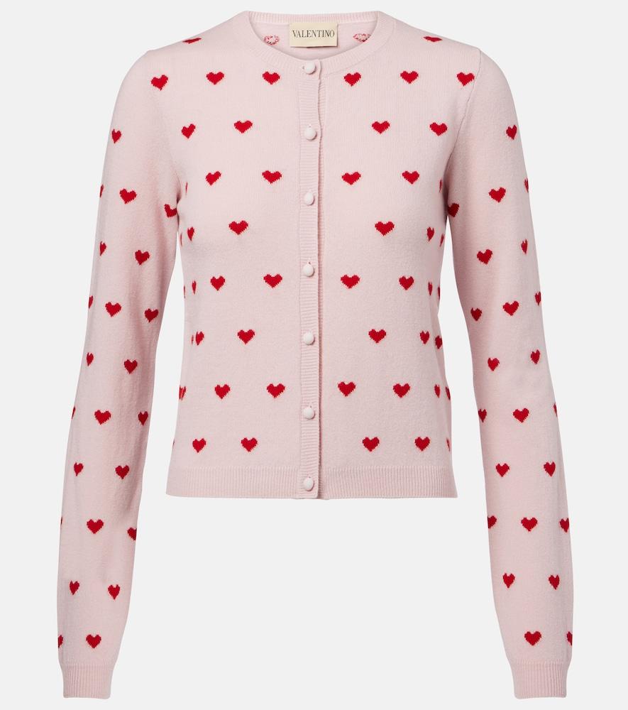 valentino jacquard virgin wool cardigan