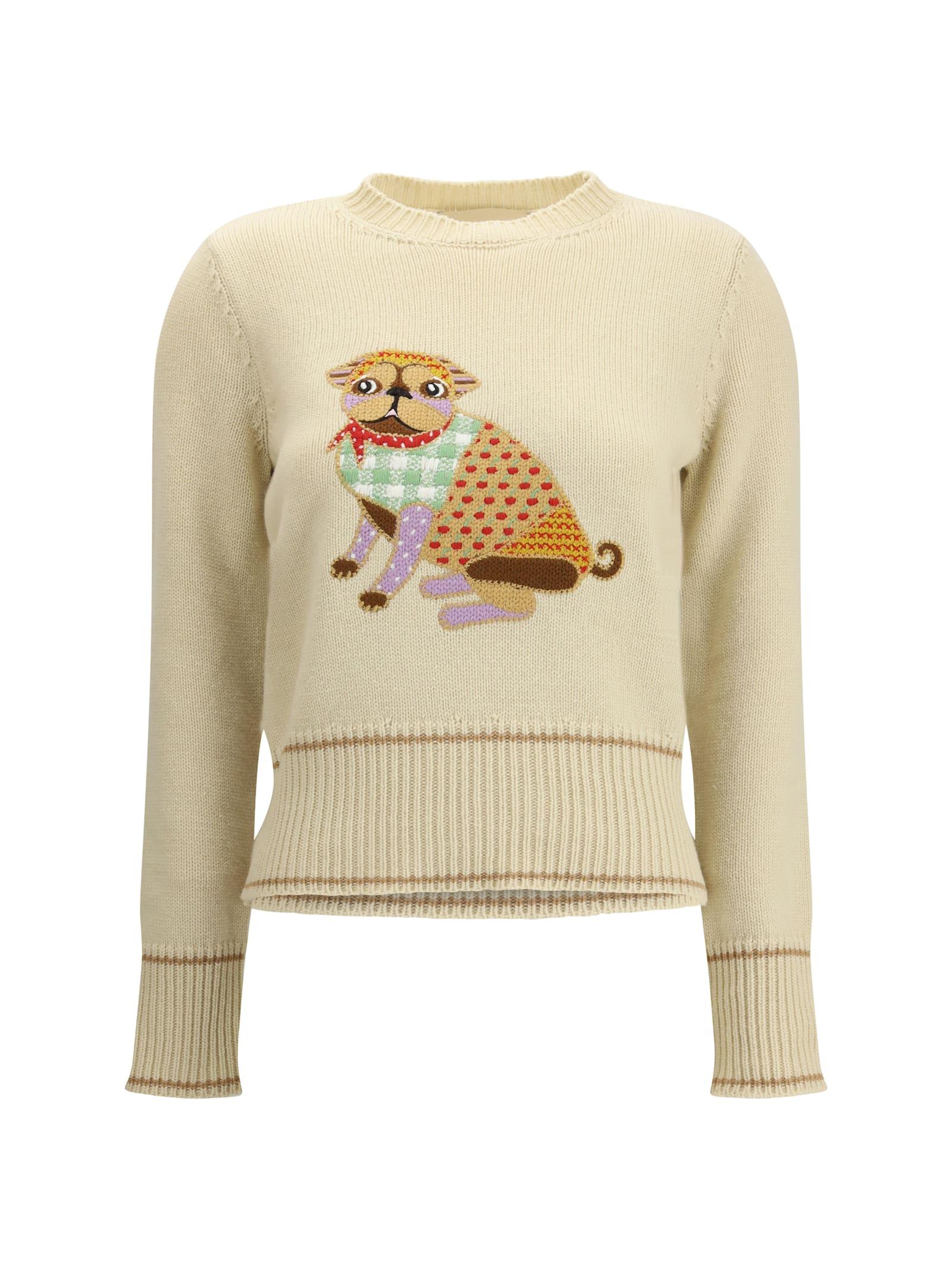 valentino le chien de la maison embroidered sweater