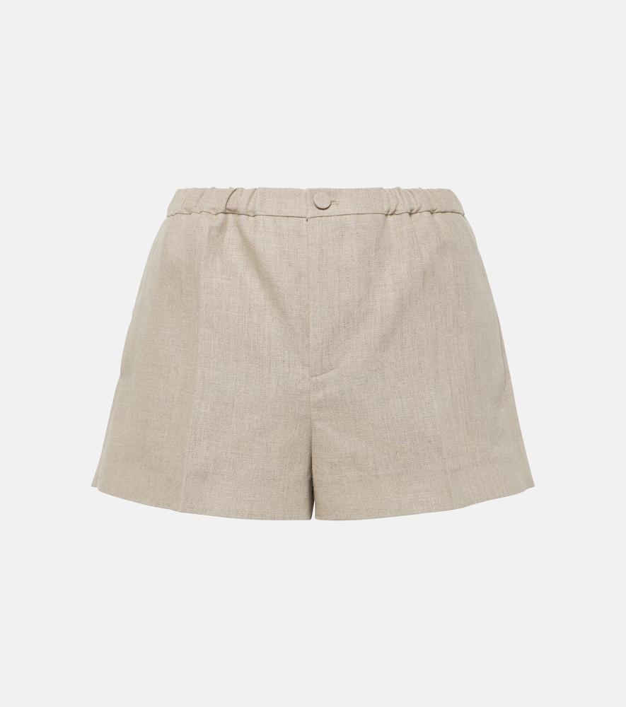 valentino linen canvas shorts