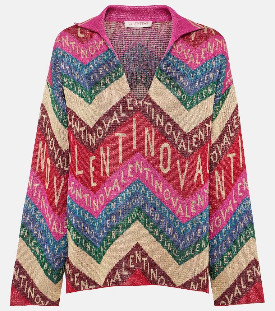 valentino logo intarsia sweater