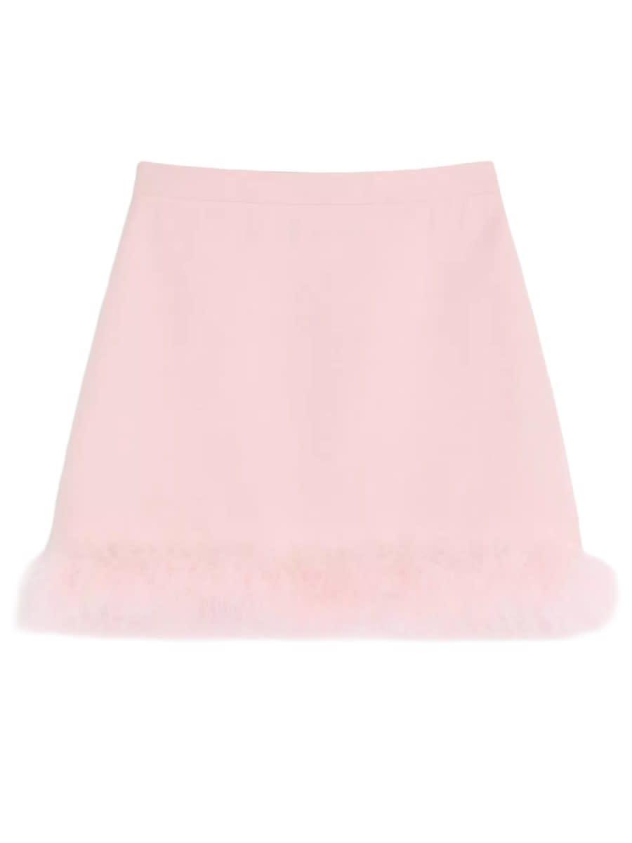 valentino miniskirt with feathers