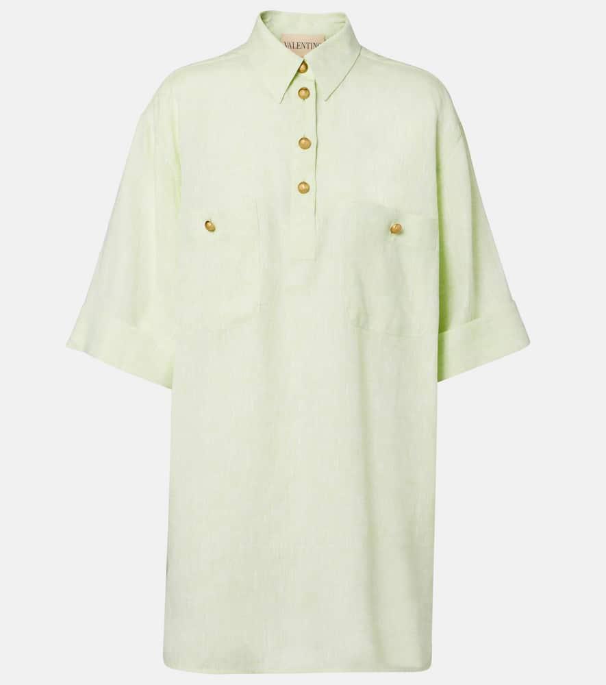 valentino oversized linen polo shirt