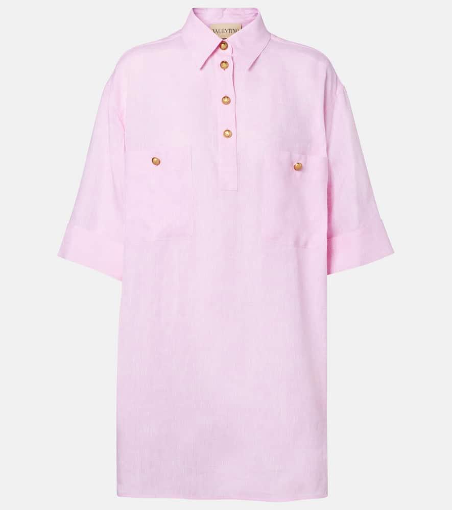 valentino oversized linen polo shirt