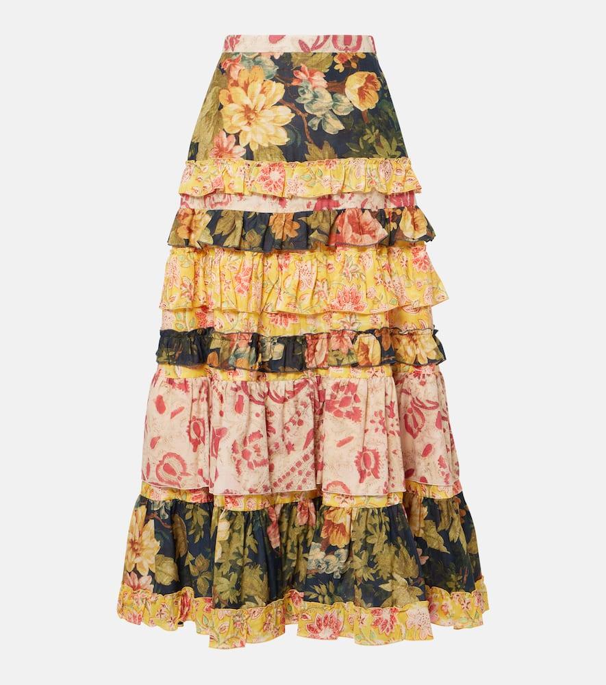 valentino patchwork cotton muslin maxi skirt