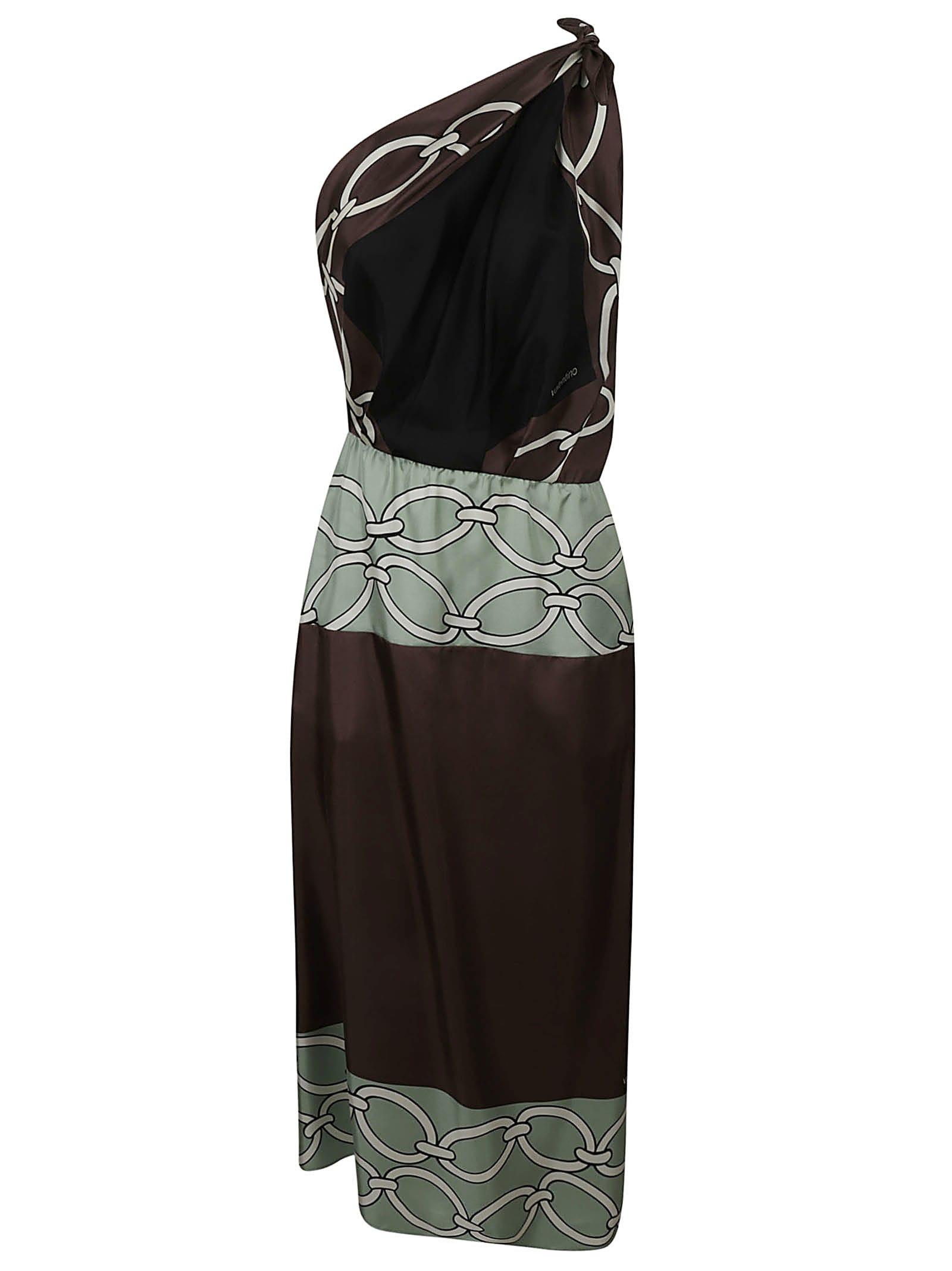 valentino pattern twill dress