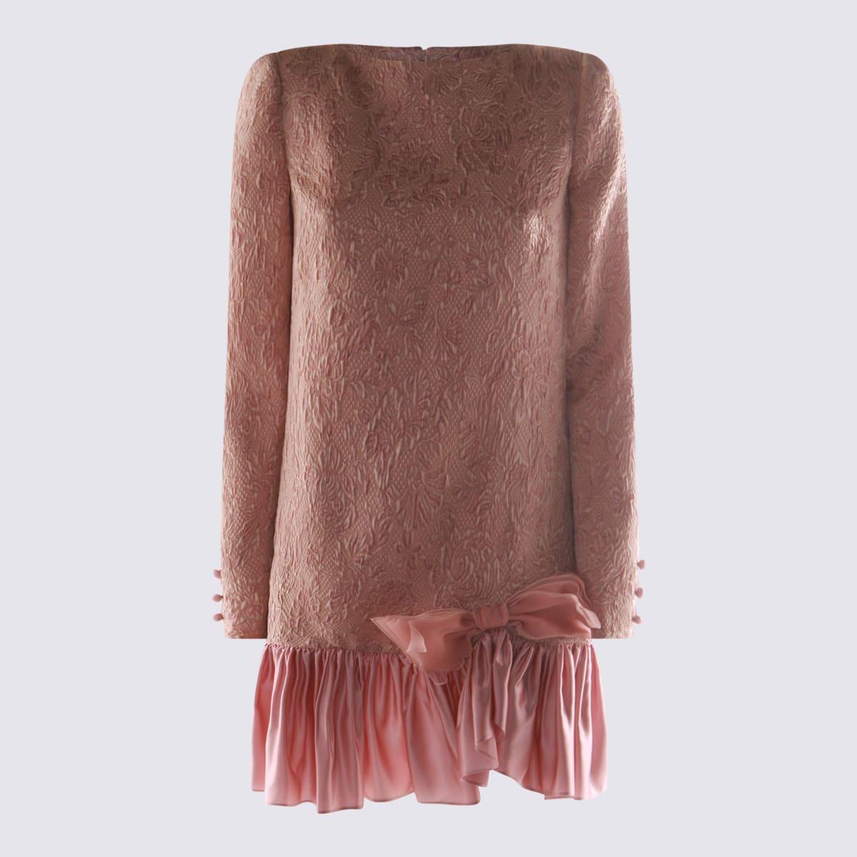 valentino pink wool mini dress