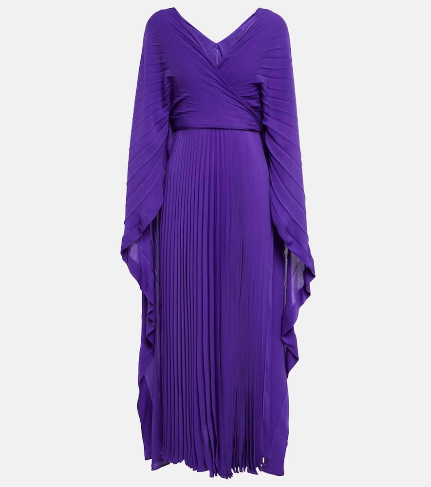 valentino pleated silk gown
