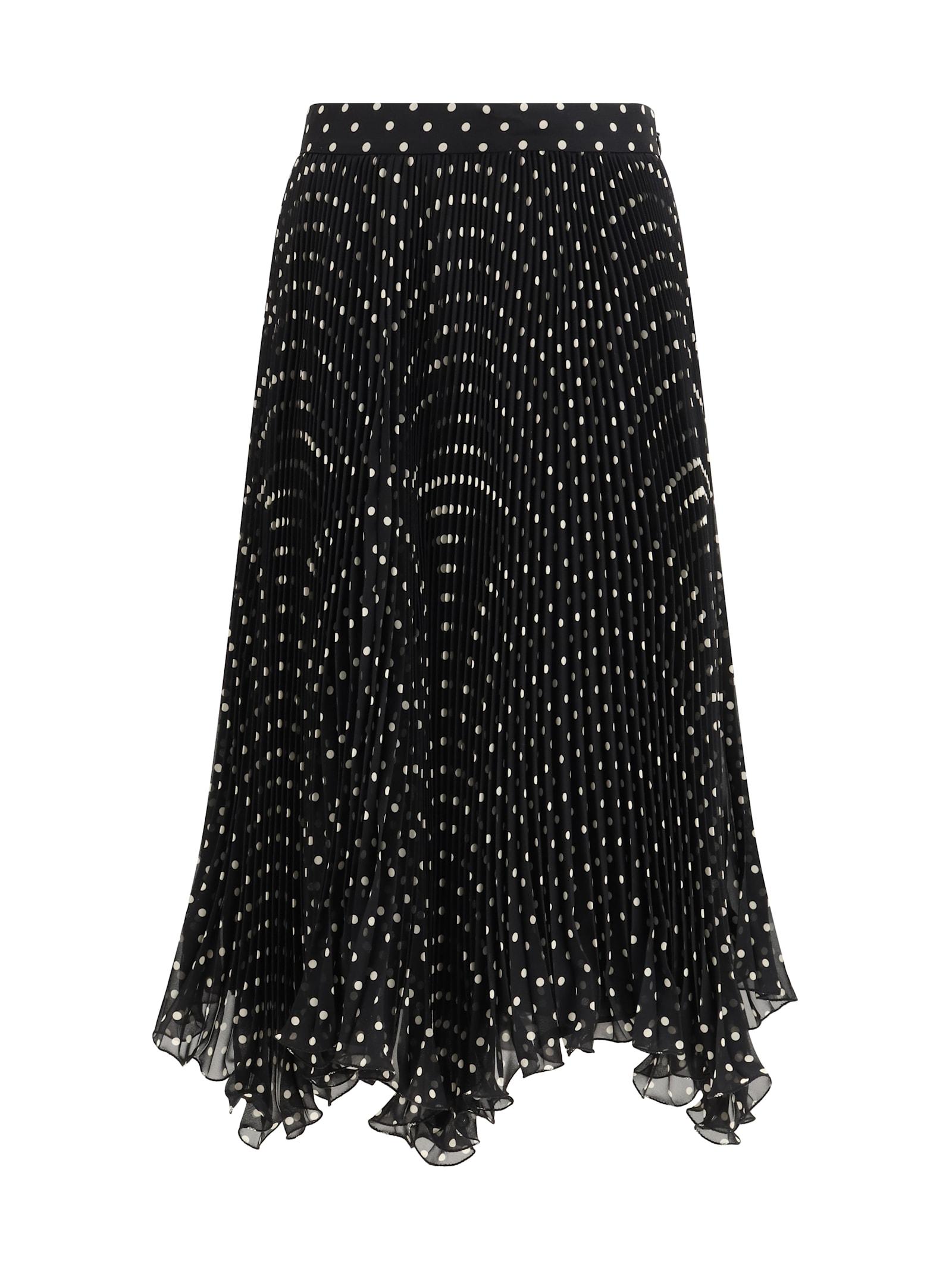 valentino polka-dot silk skirt