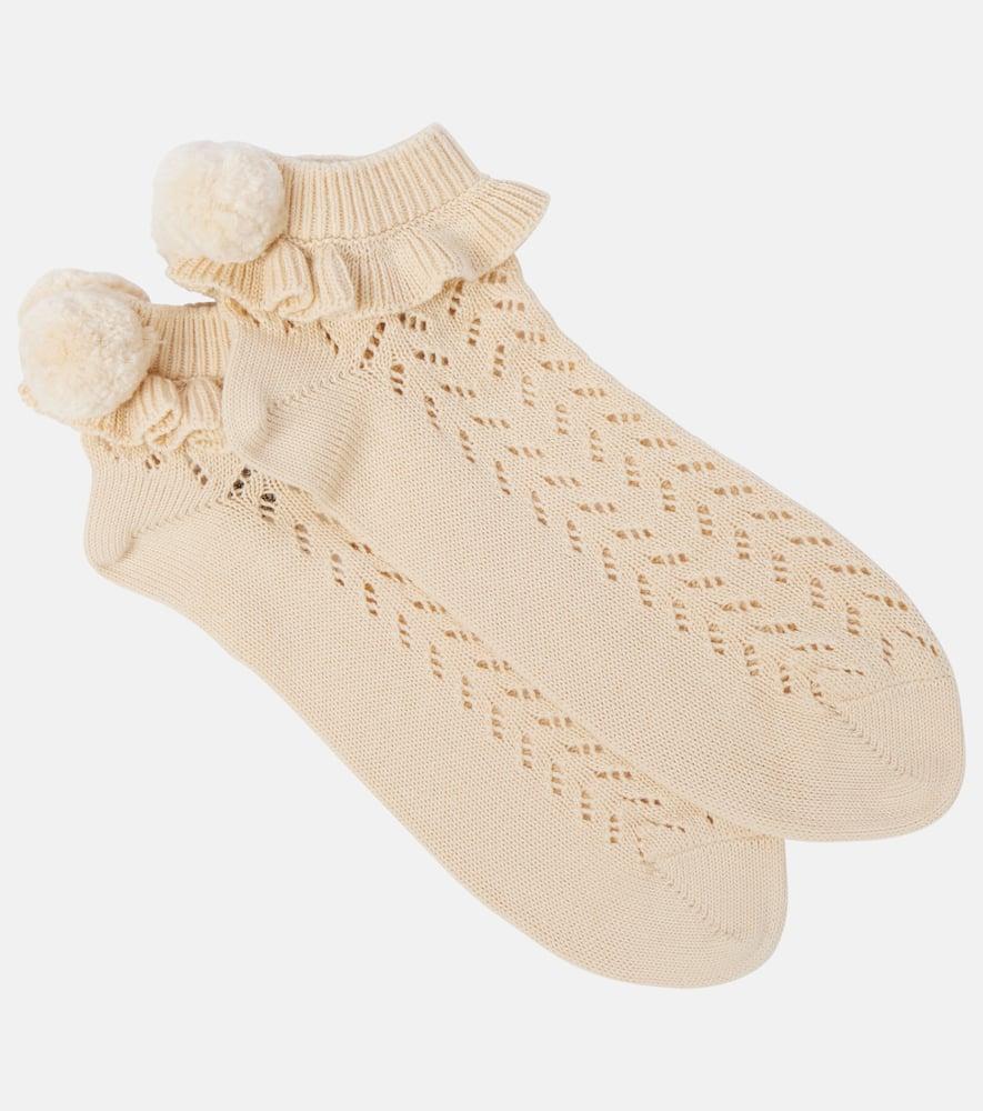 valentino pompom cotton socks