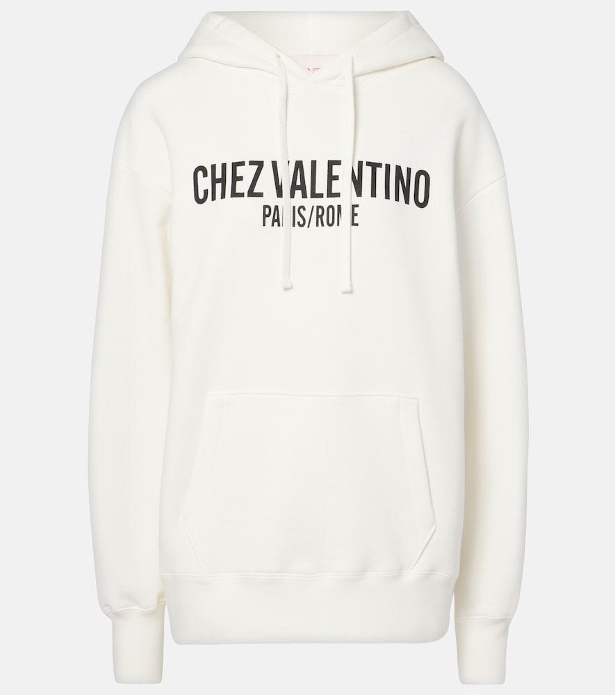 valentino printed cotton jersey hoodie