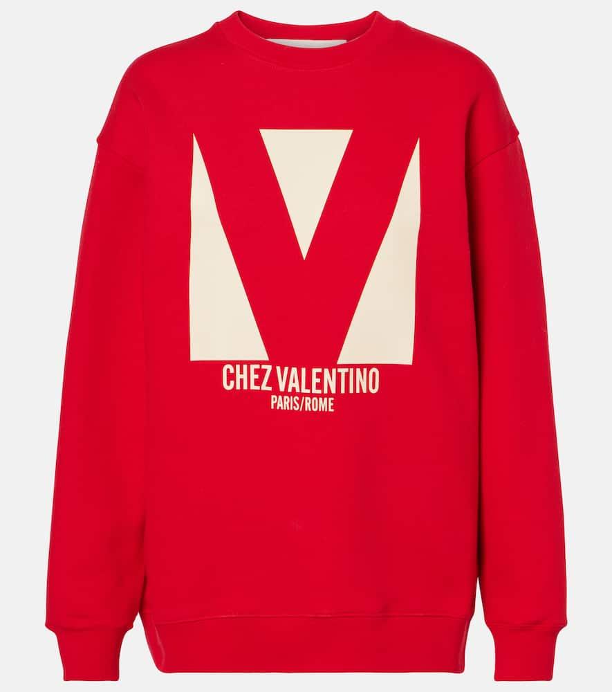 valentino printed cotton jersey sweatshirt