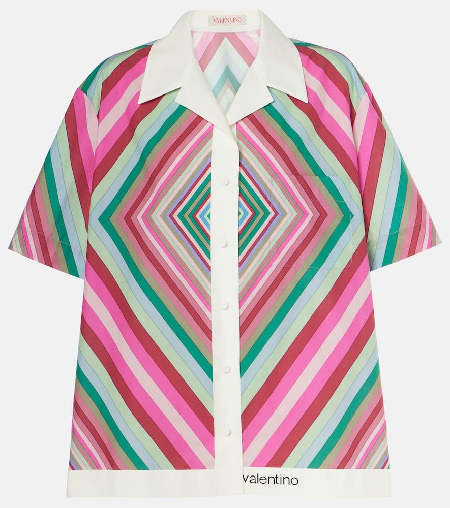 valentino printed cotton poplin shirt