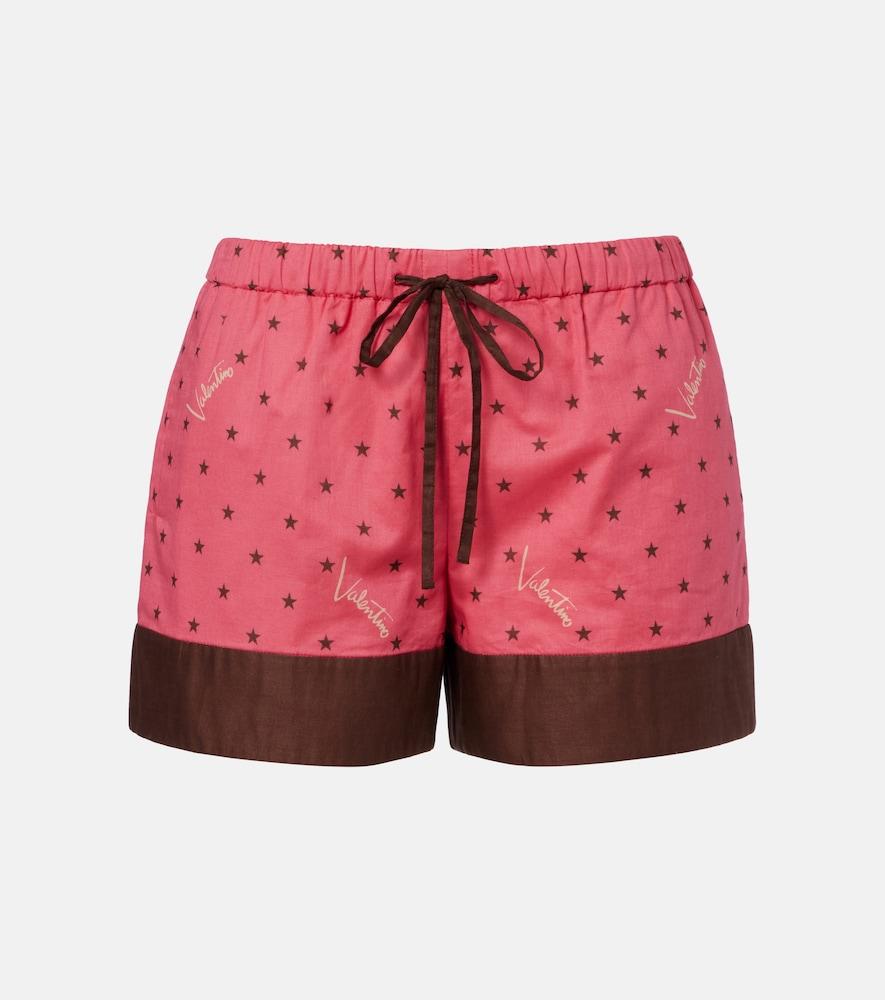 valentino printed cotton shorts