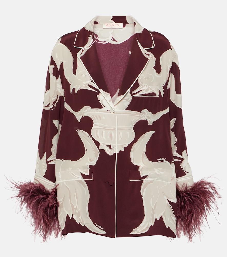 valentino printed feather