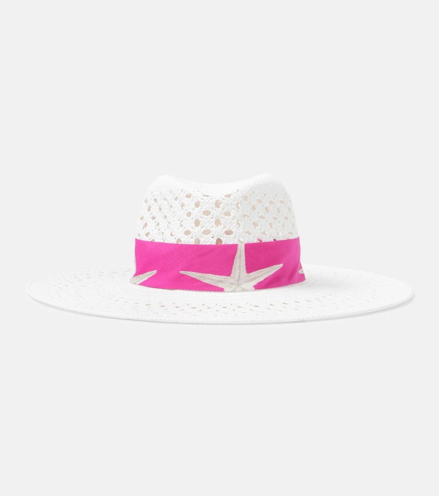 valentino printed raffia sun hat