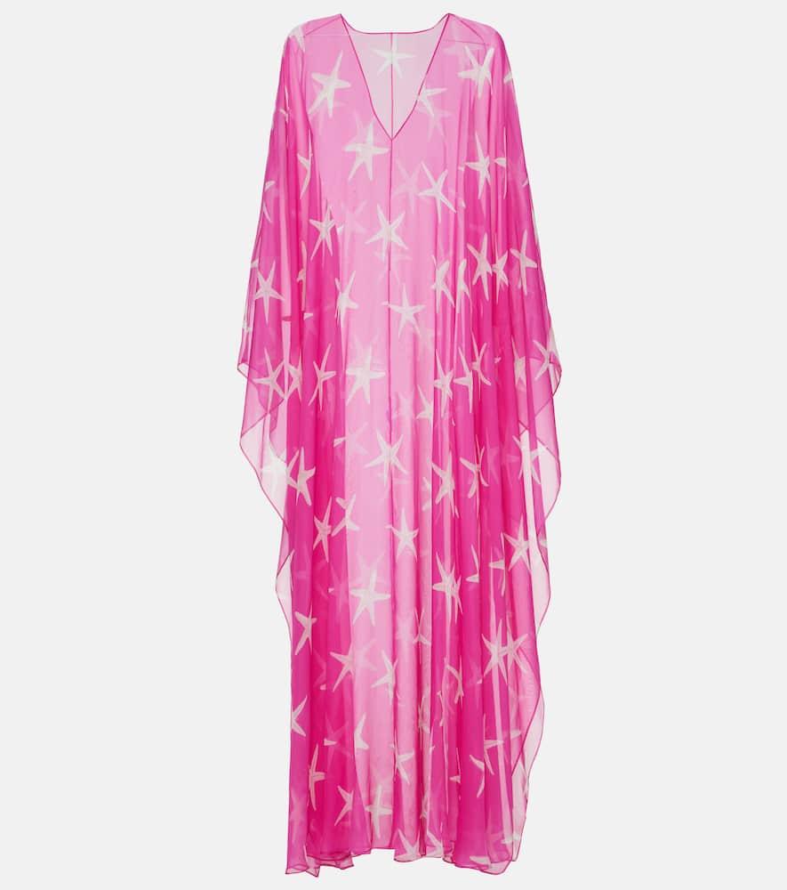 valentino printed silk chiffon kaftan