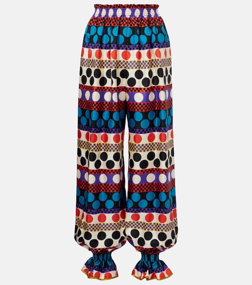 valentino printed silk culottes