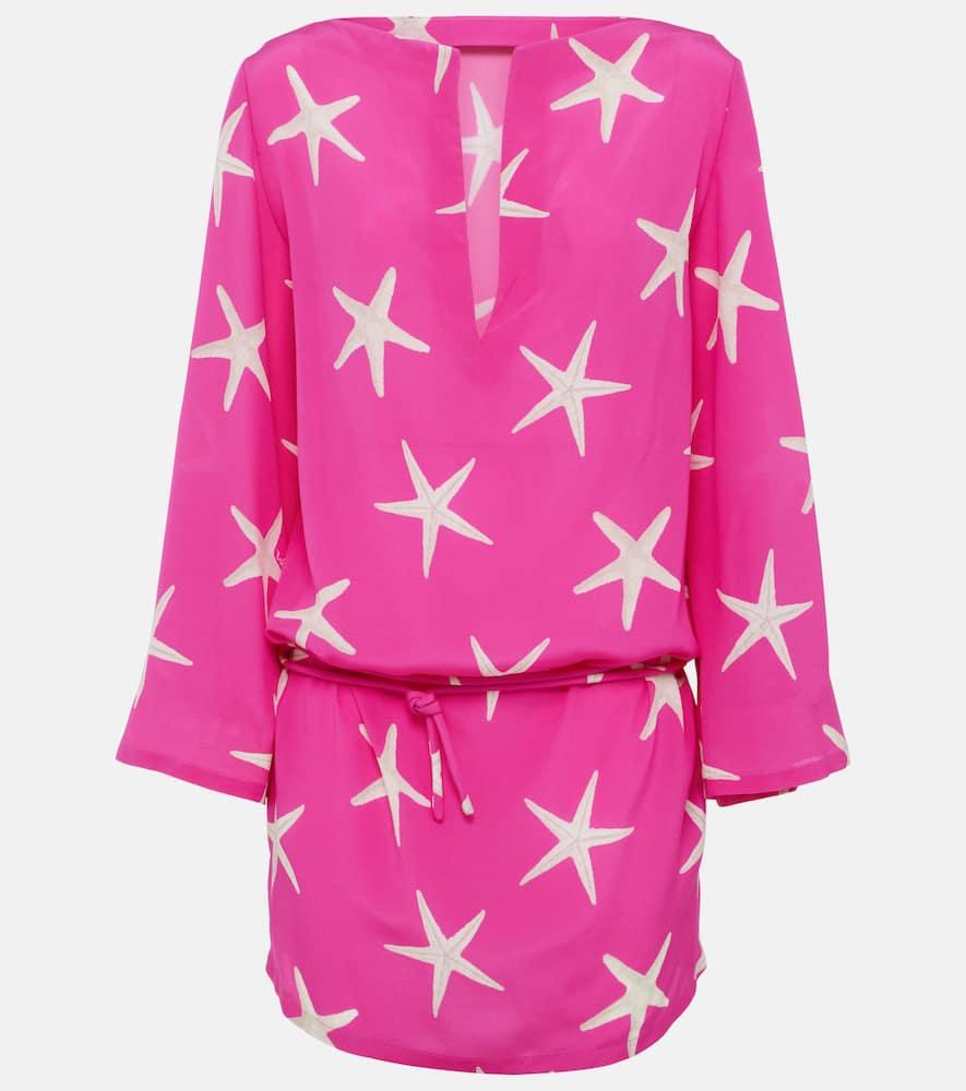 valentino printed silk minidress