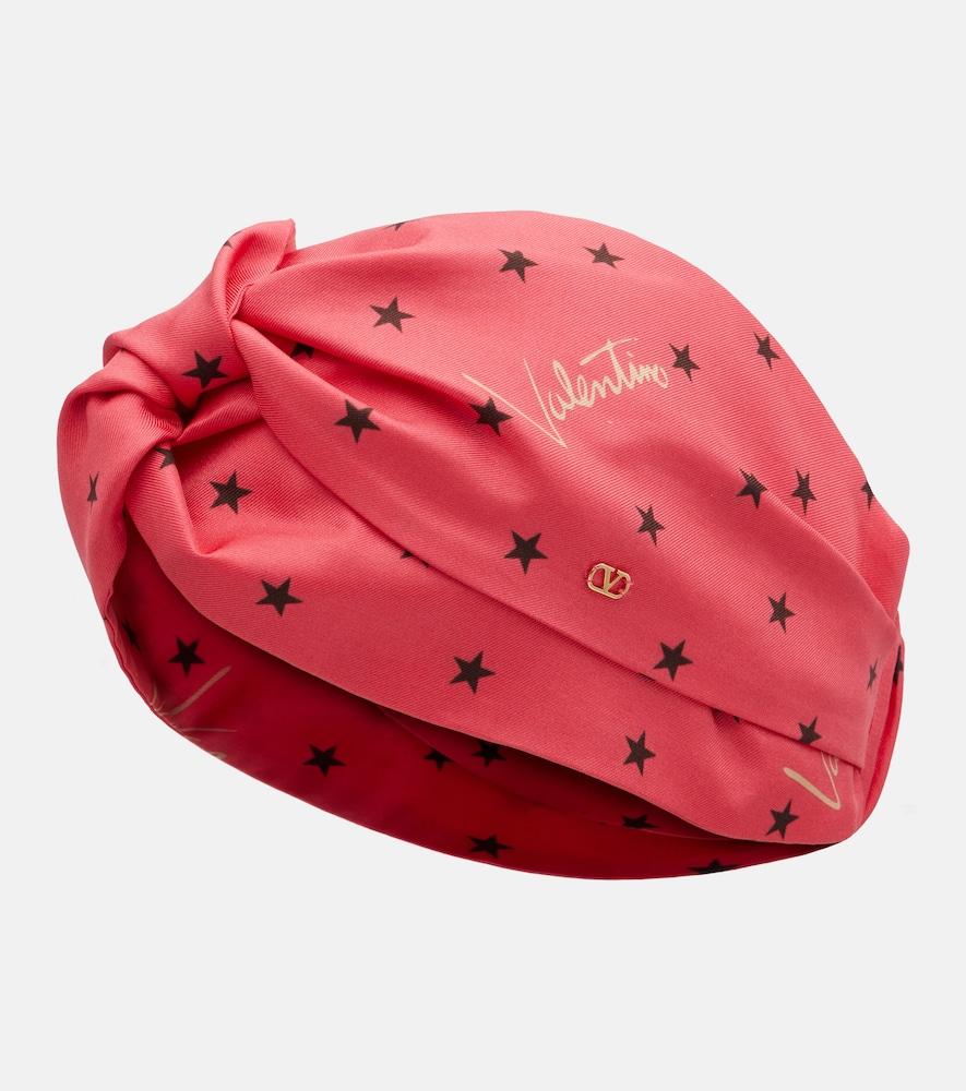 valentino printed silk twill headband