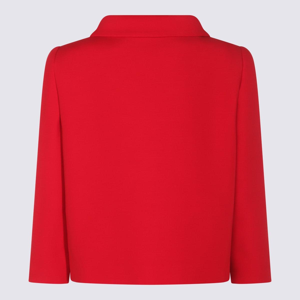 valentino red wool casual jacket