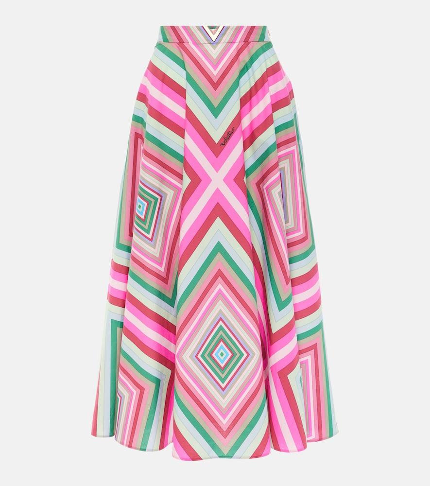 valentino rhombus 75 cotton poplin maxi skirt