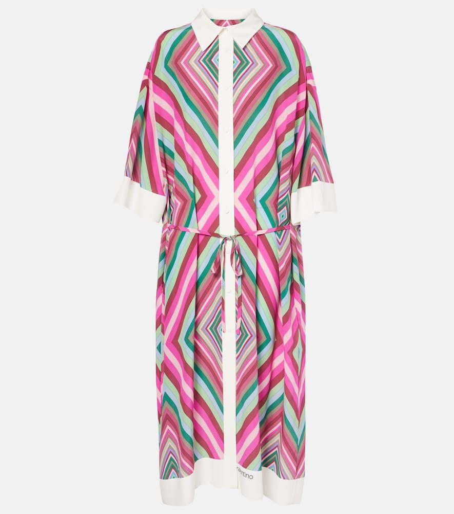 valentino rhombus 75 silk shirt dress