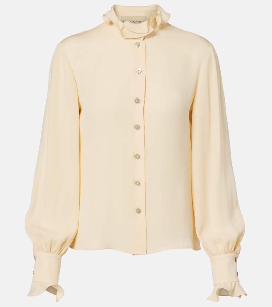 valentino ruffled silk georgette blouse