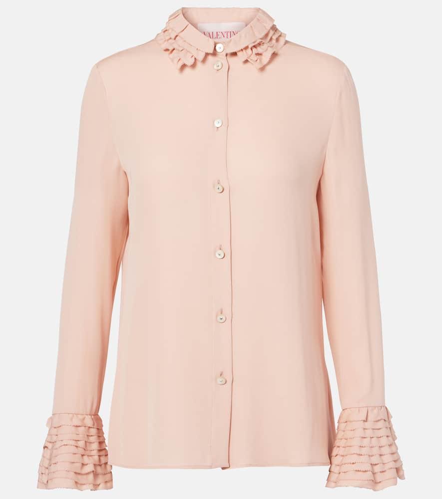 valentino ruffled silk georgette shirt