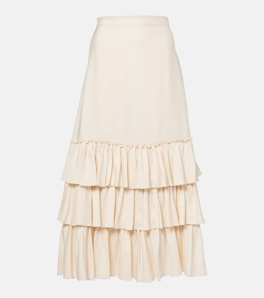 valentino ruffled silk maxi skirt