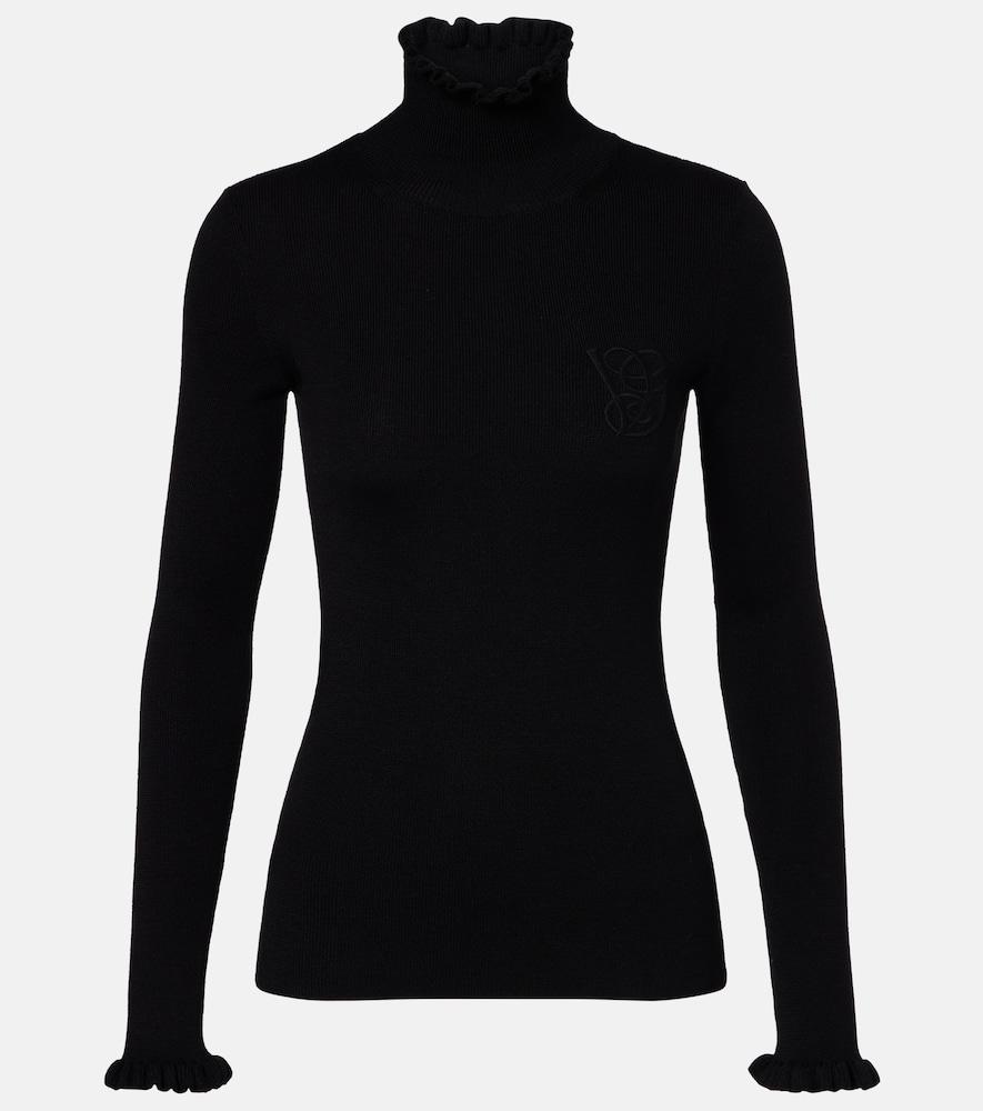valentino ruffled virgin wool sweater