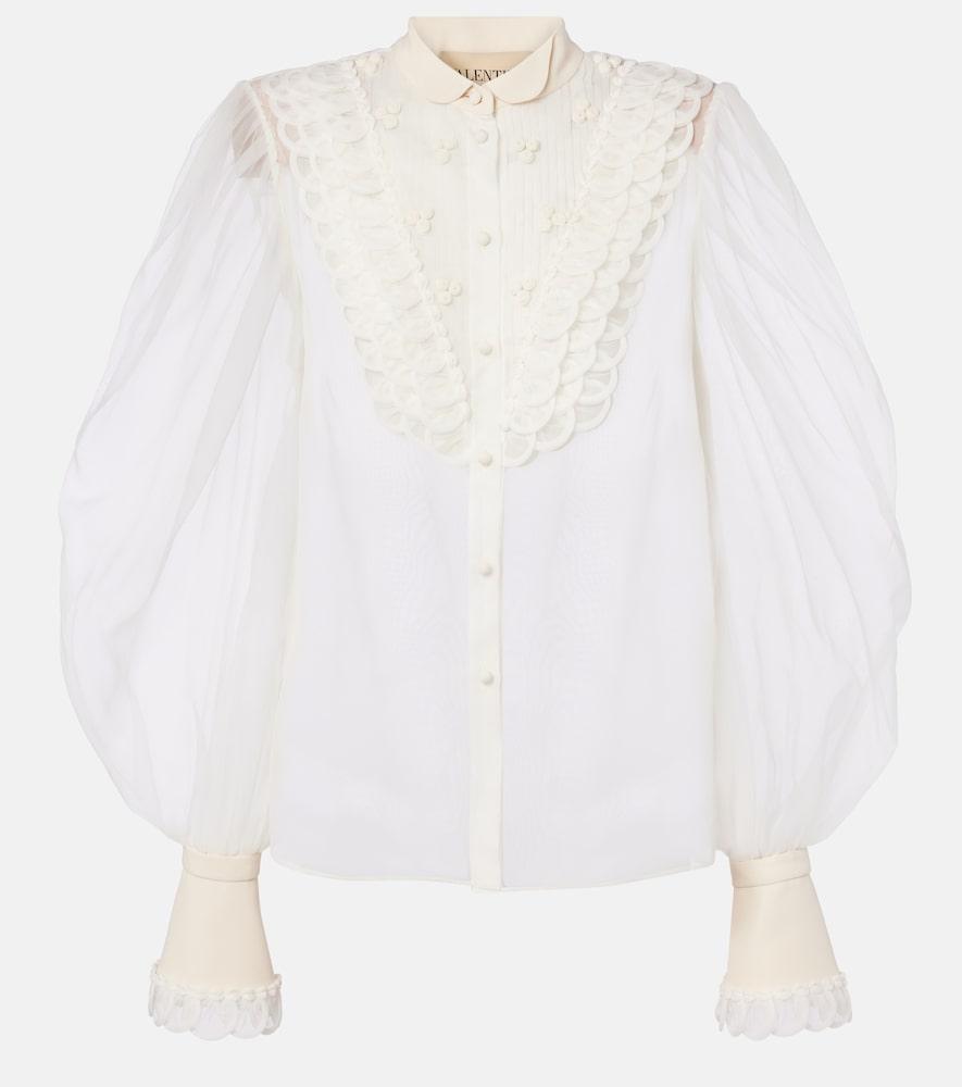 valentino sheer silk organza blouse