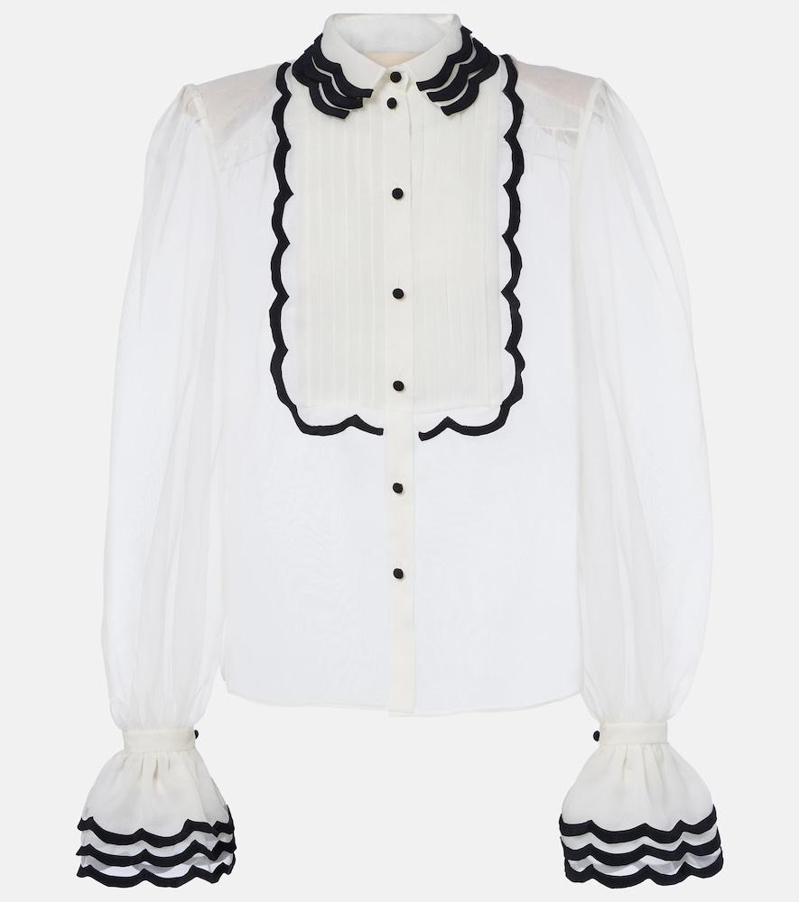 valentino sheer silk organza blouse