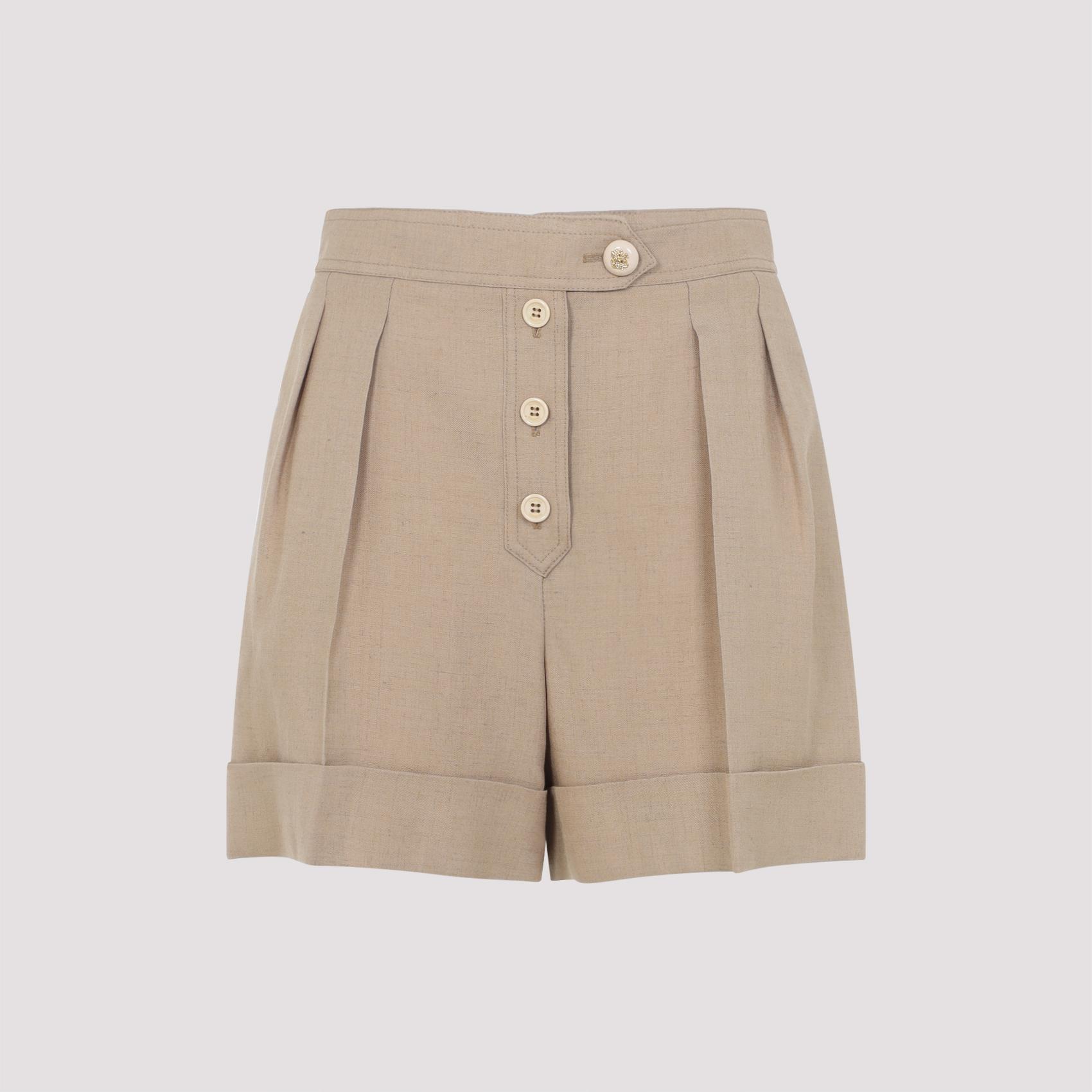 valentino shorts nude & neutrals viscose linen - women