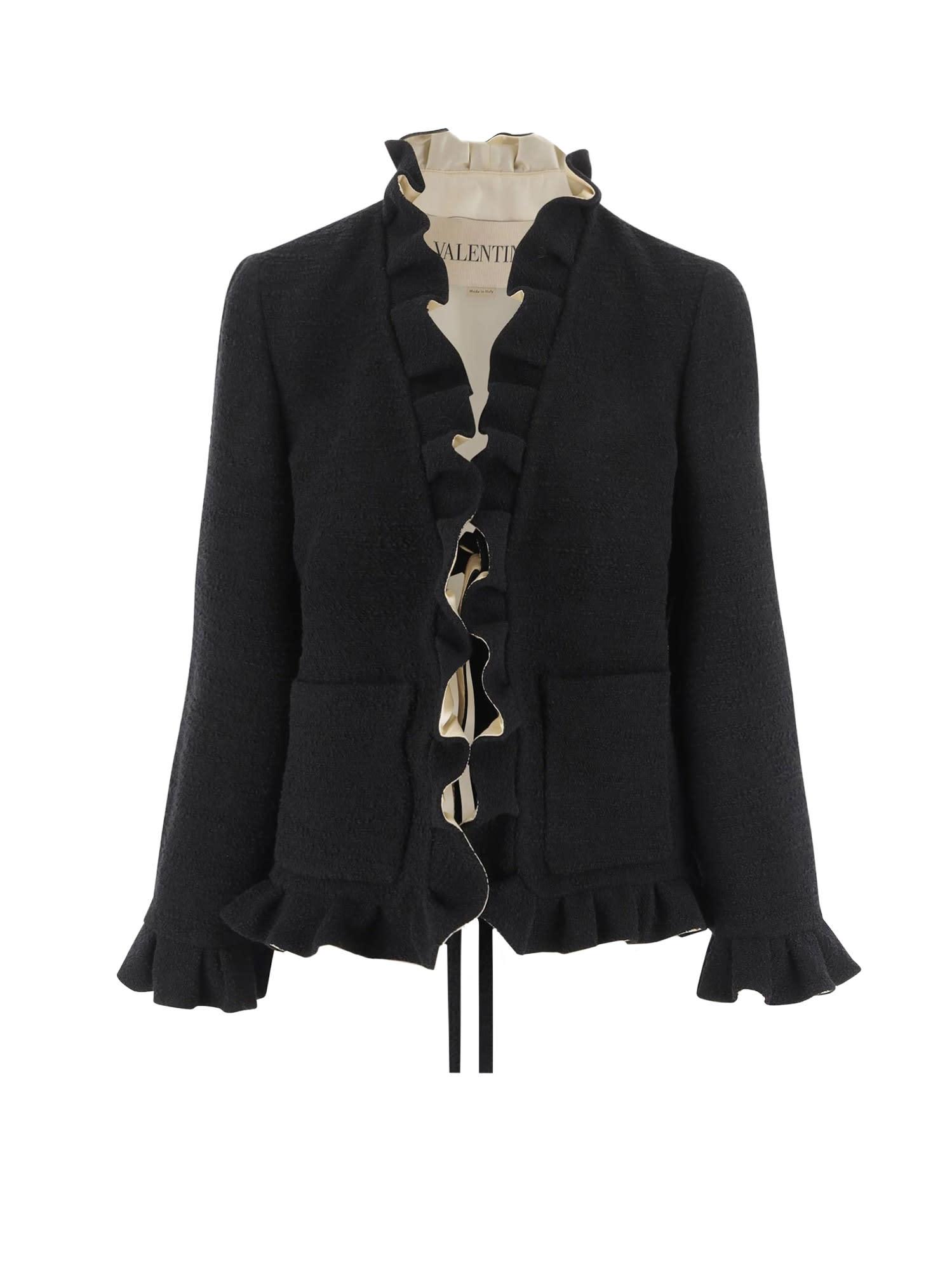 valentino silk blazer with frontal knot