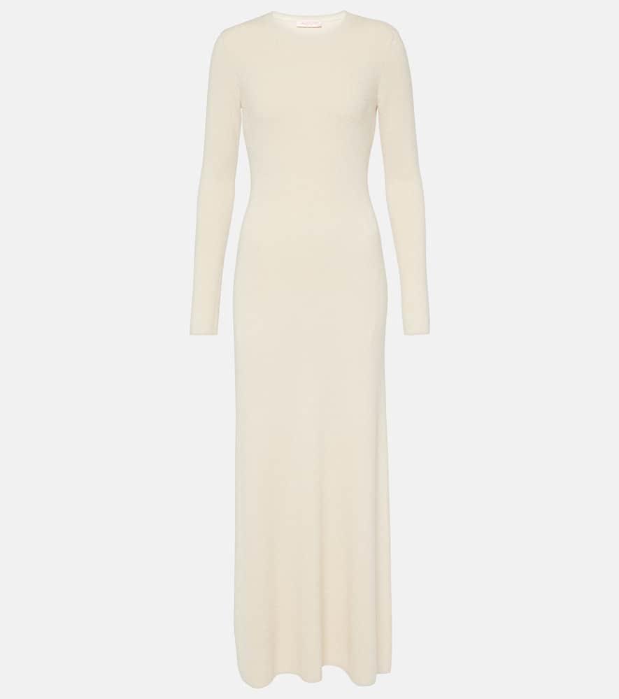 valentino silk bouclé maxi dress