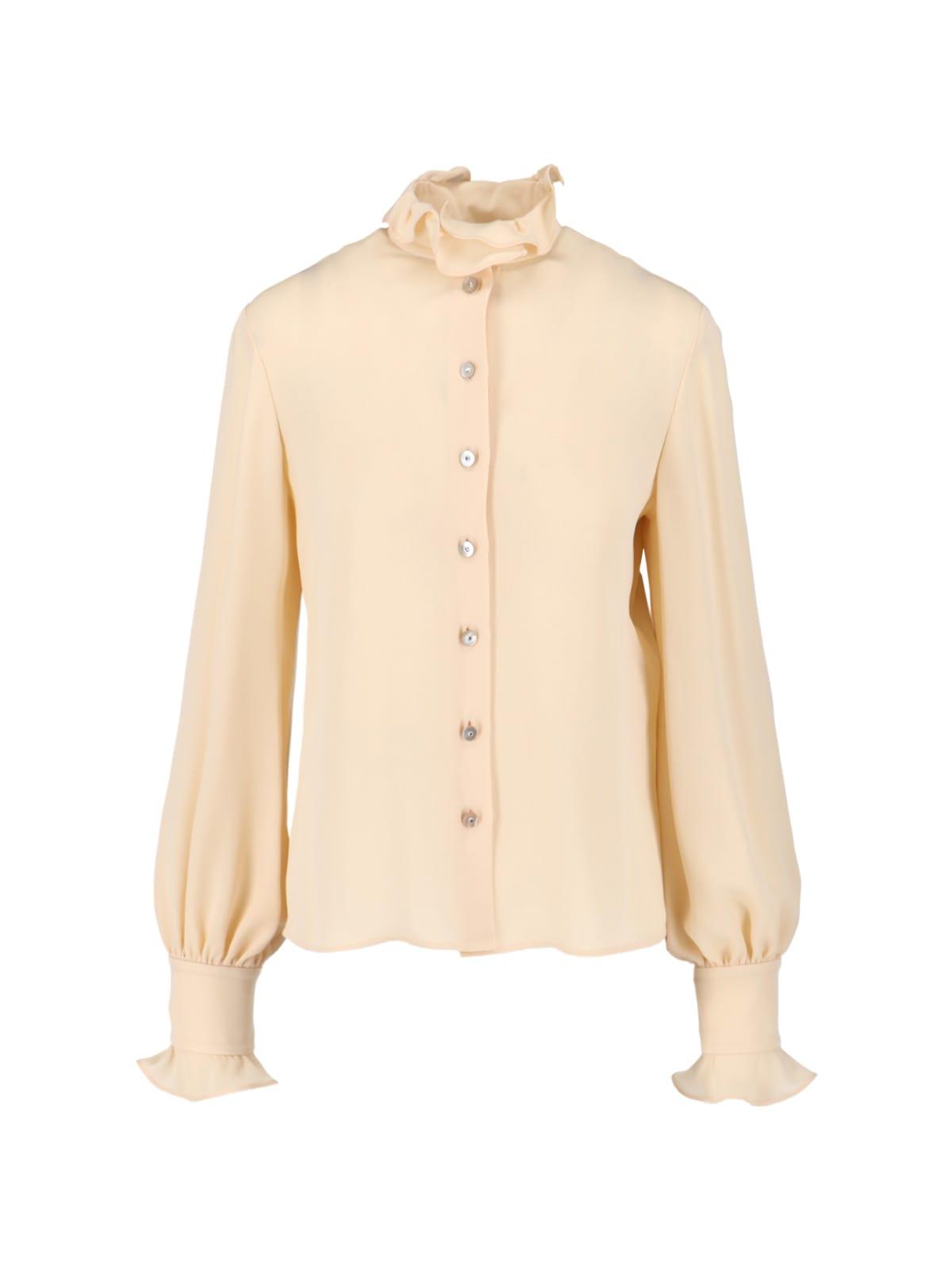 valentino silk shirt with ruffles