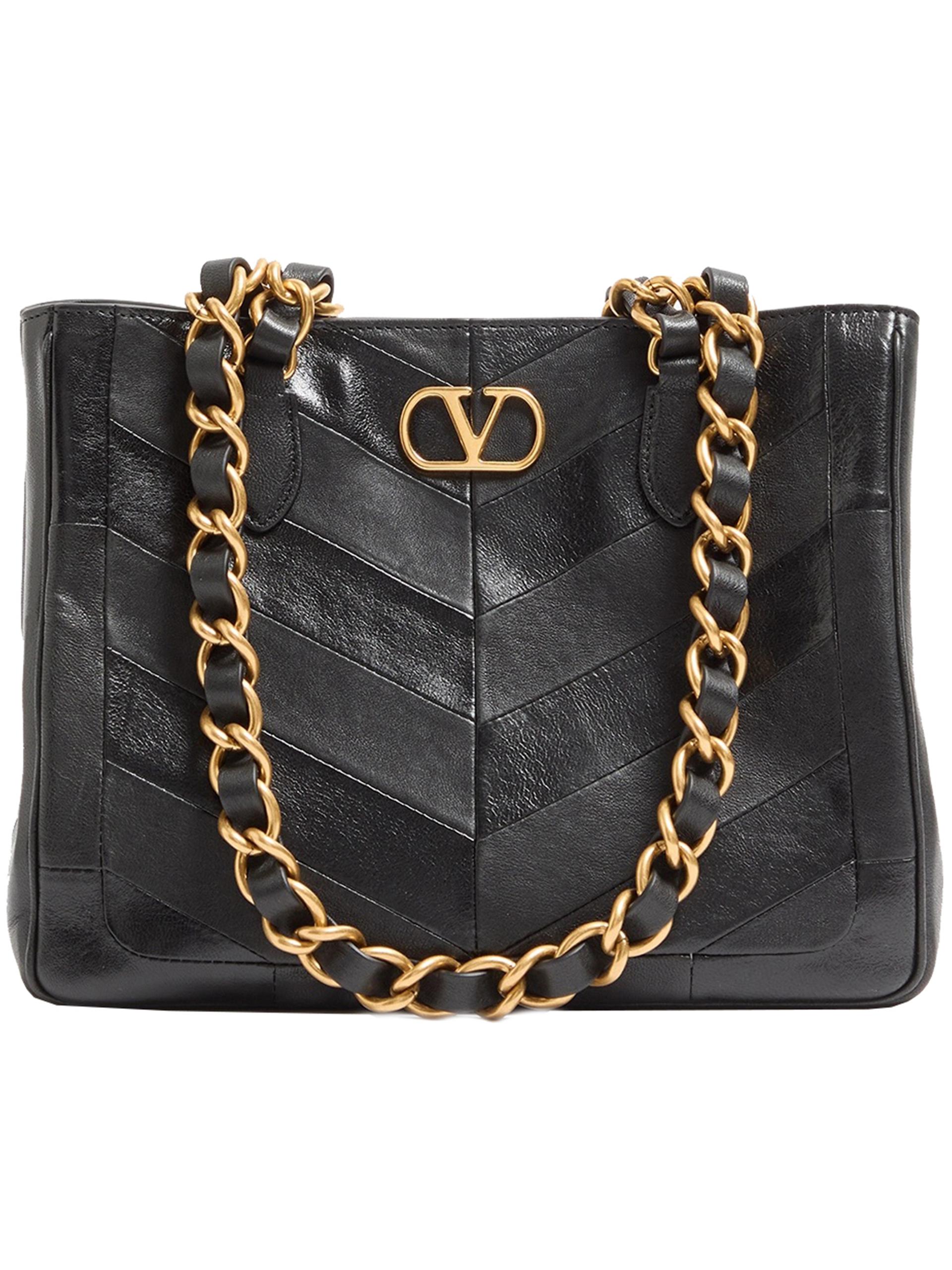 valentino small tote laseine black nappa leather borsa - women