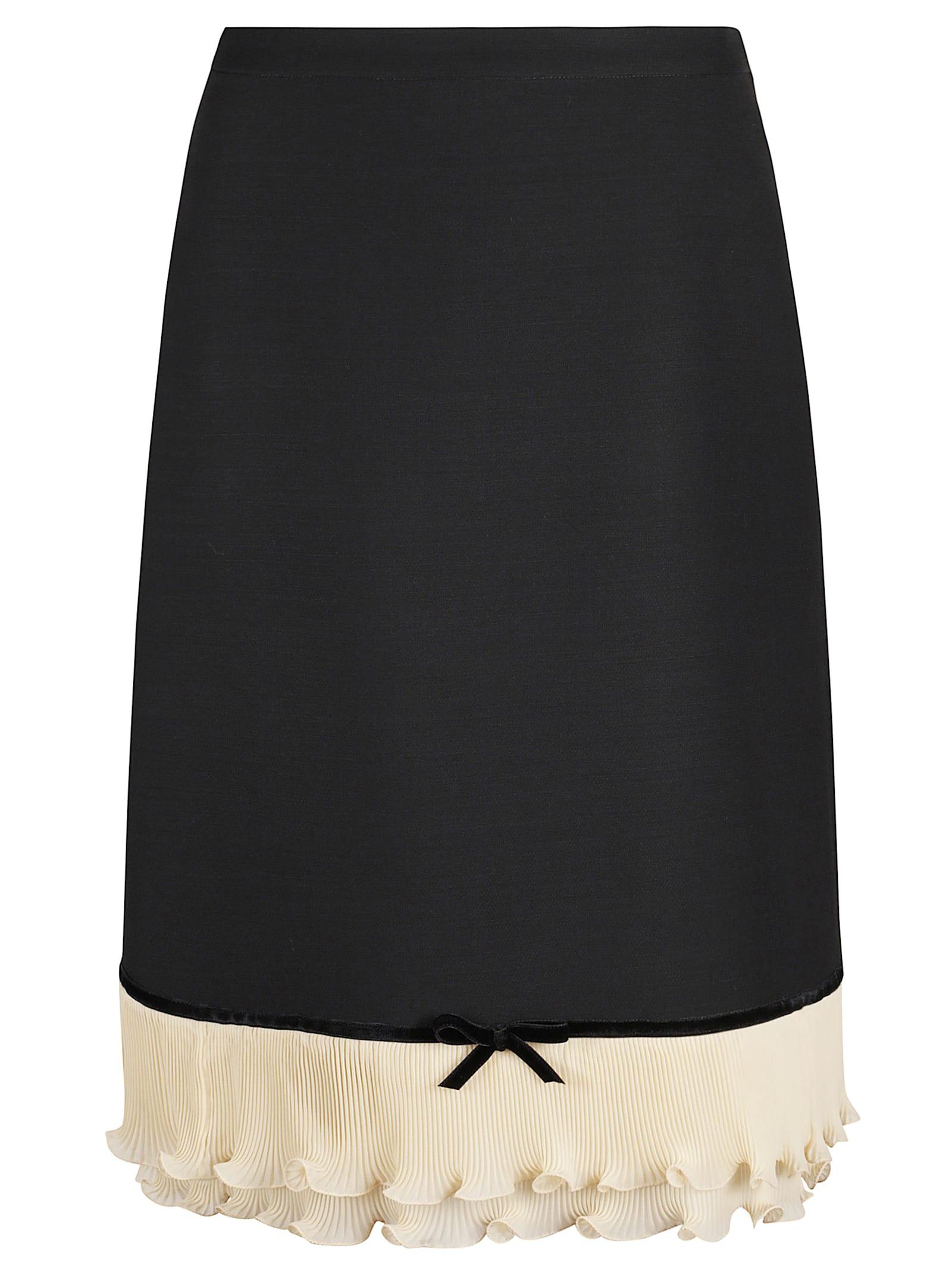 valentino solid crepe couture skirt