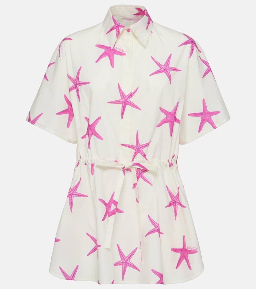 valentino starfish cotton poplin minidress